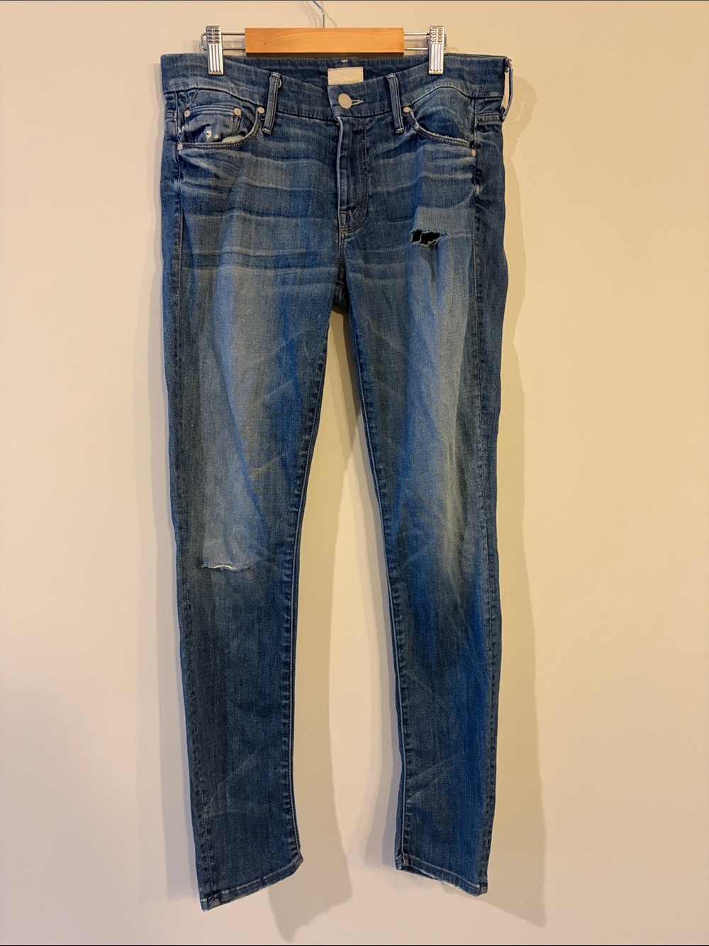 MOTHER the looker double trouble distressed jeans